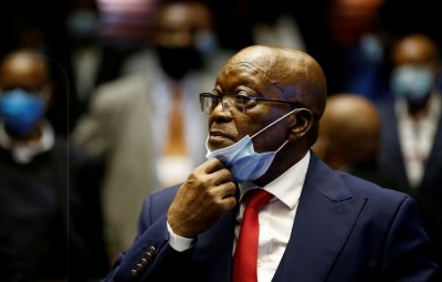 Former South African president Zuma hands himself over to police