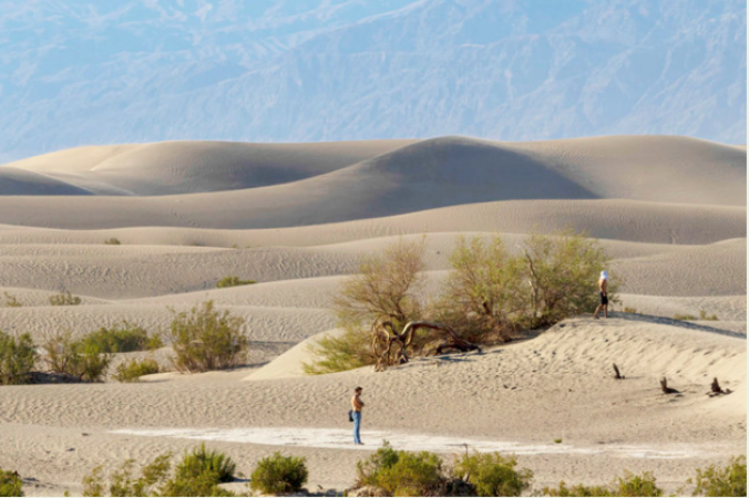 Visitors to Death Valley are attracted by the ongoing US heat wave to the hottest place on Earth