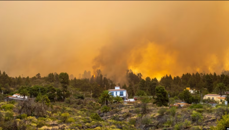 A fire on Spain's La Palma caused thousands of people to flee