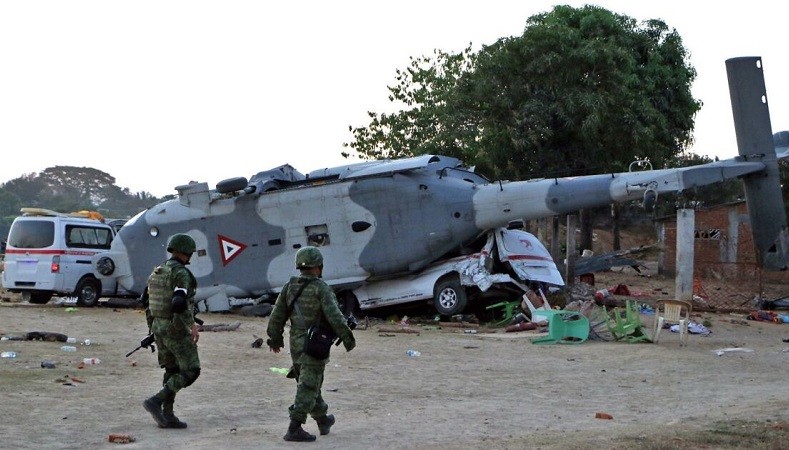 Military helicopter crashes, 14 marines killed in Mexico