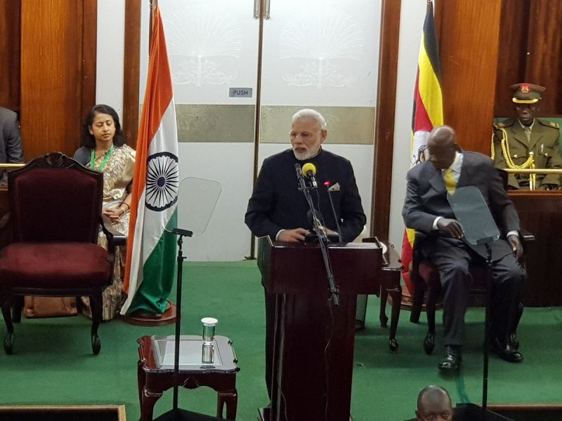 India is proud to be Africa’s partner: Modi delivers his maiden address at the Ugandan Parliament.