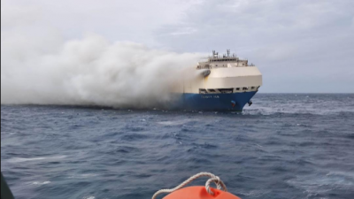 Inferno at Sea: Tragic Ship Fire Claims Life Amidst 3,000 Car Cargo Chaos