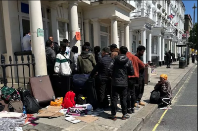 London protest by asylum seekers against 