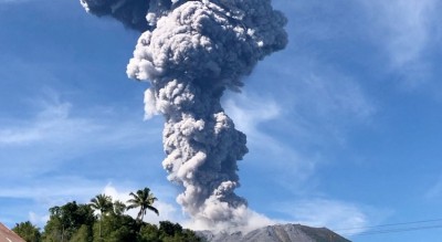 Mount Ibu Erupts in Indonesia, Spewing Ash Clouds