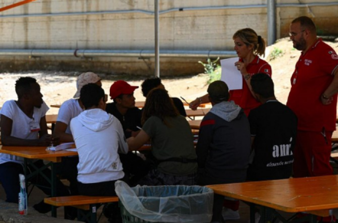 Red Cross takes over the depressing migrant hub on Lampedusa