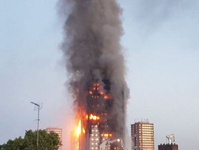 Massive fire breaks out in 27-storey building in London