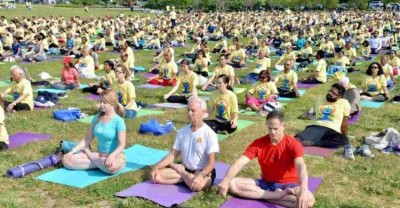 Indian Embassy Hosts Yoga Session in Washington DC Ahead of International Day of Yoga
