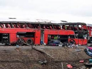 Bus rolled off in Ukraine, six dead and 41 injured
