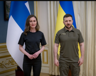 The President of Ukraine Volodymyr Zelenskyy is in Helsinki for a one-day Nordic summit