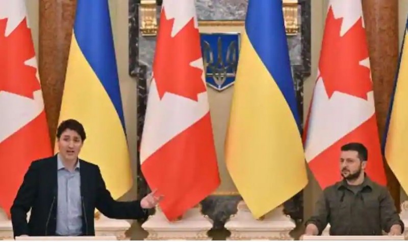 Canadian PM meets  Ukraine president Zelensky in Kiev