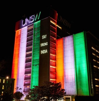 Australian UNSW expresses solidarity with illuminating tricolour in support of India
