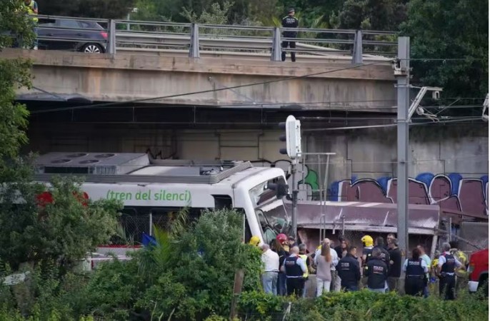 Train crash near Barcelona in Spain leaves driver dead, dozens injured