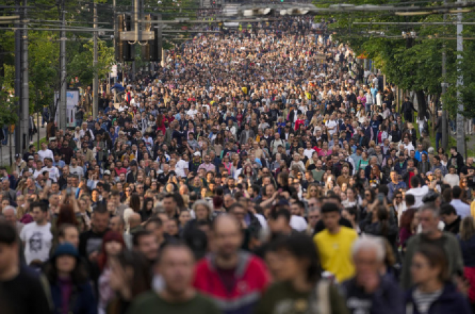 Thousands demonstrate against Serbia's rising tide of violence