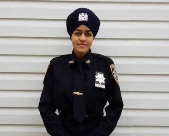The new york police department hires their first  female Sikh auxiliary officer