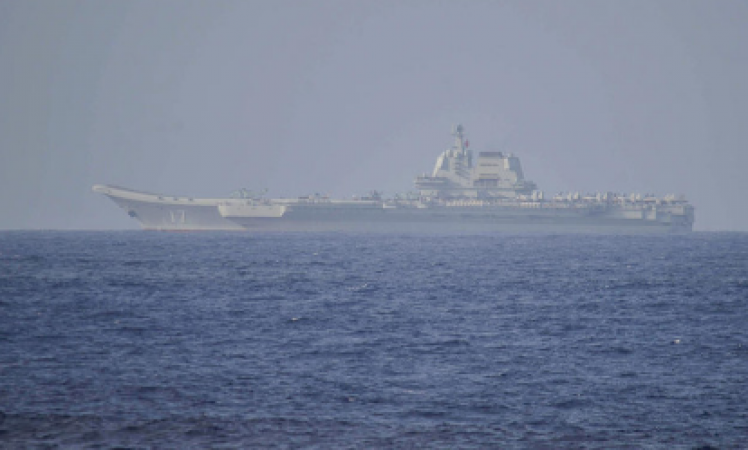 Taiwan Strait is traversed by a Chinese aircraft carrier