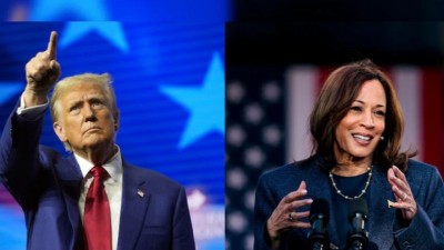 Trump Leads with 120 Electoral Votes; Harris Follows with 99 as Battleground States Await Results