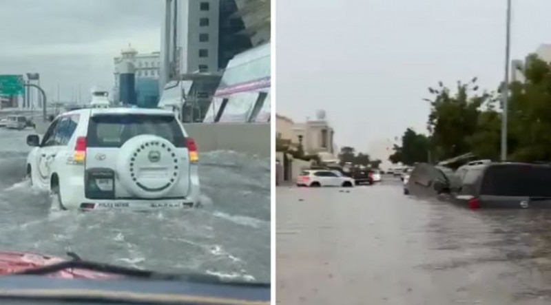 दुबई में भारी बारिश से सड़कें बनी तलाब, तैरते दिखे वाहन, देखें Video