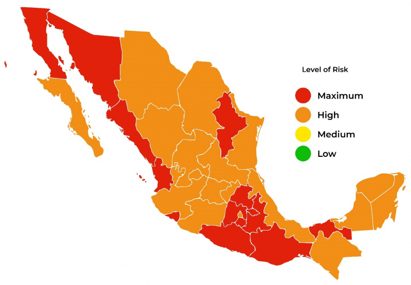 मेक्सिको ने 2 क्षेत्रों में कोरोना के कम जोखिम होने पर की ग्रीन जोन की घोषणा
