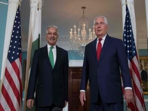 USA met his Pakistani counterpart Khwaja Asif with anger