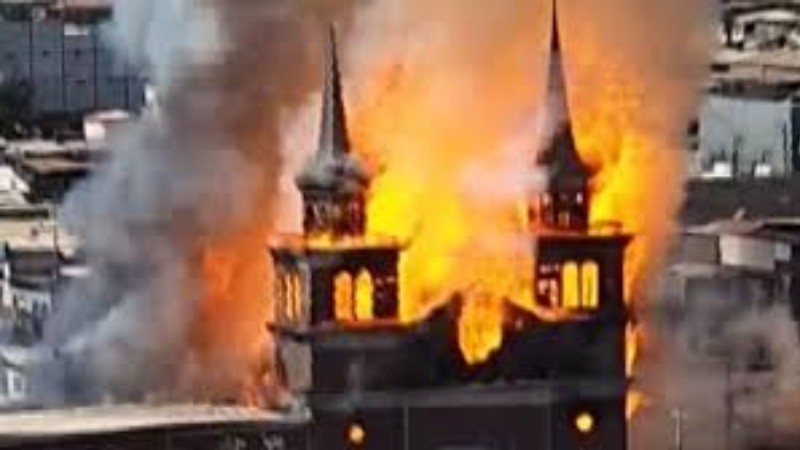 Historic San Francisco Church in Santiago Engulfed by Devastating Fire