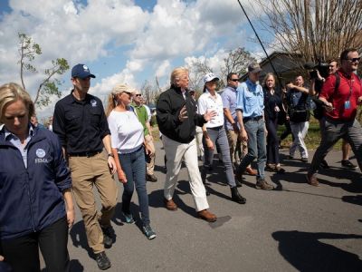 US president Trump surveys Florida, Georgia in aftermath of Hurricane Michael