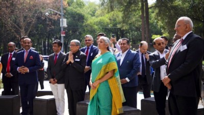 Finance Minister Nirmala Sitharaman Honors Mahatma Gandhi During Mexico Visit