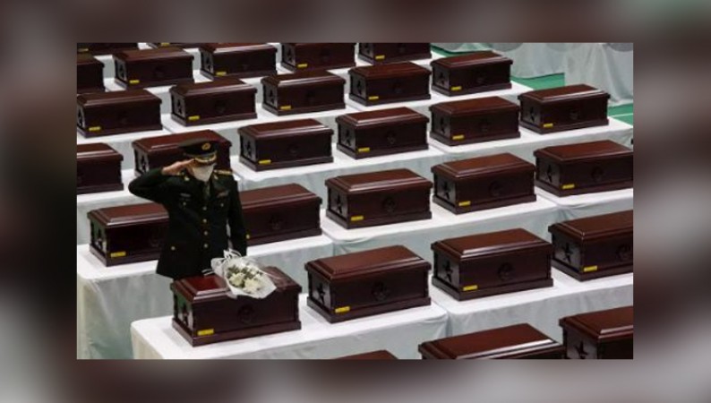 South Korea: 109 remains of Chinese soldiers killed in Korean War casketed