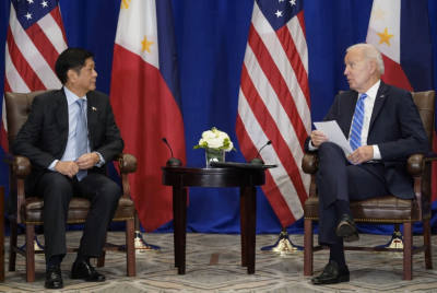 Joe Biden and Ferdinand Marcos Jr. of the Philippines talk about the South China Sea tensions