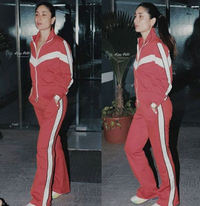 Bebo makes a new trend with red track pantsuit