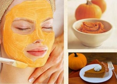 Pumpkin face removes pimples and dry skin
