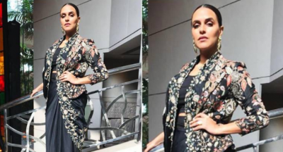 Neha Dhupia looks amazing in her floral prints outfit