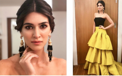 Kriti Sanon sparkles in a silk mustard at an awards function