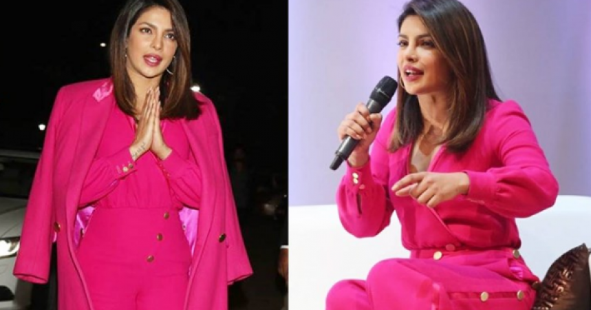 Pink Perfection: PeeCee looks amazing in her hot pink jumpsuit