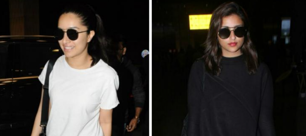 Shraddha Kapoor and Parineeti Chopra clicked in camera in a simple casual look at the airport