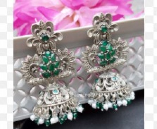 Wear these oxidized earrings with kurti and saree