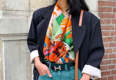 Use scarves like this to look cool and stylish in summer