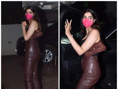 Khushi Kapoor makes a chic statement in faux leather pants for Arjun Kapoor’s birthday .
