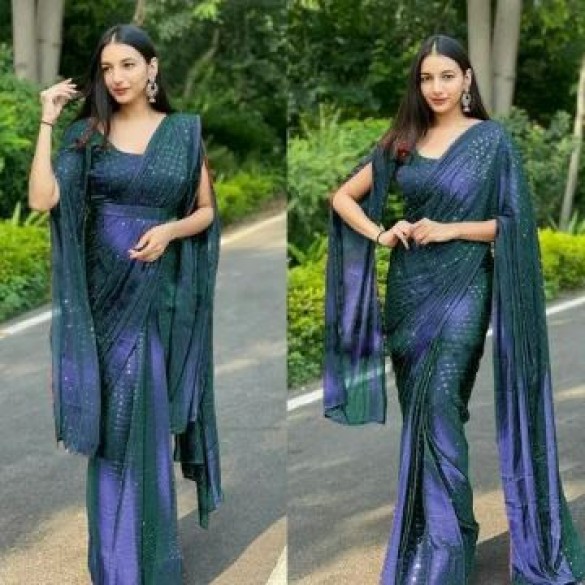 Wear such different colored blouses with saree