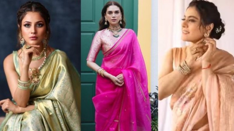 The craze of tissue saree is making women crazy, show off your beauty by wearing it on Karva Chauth