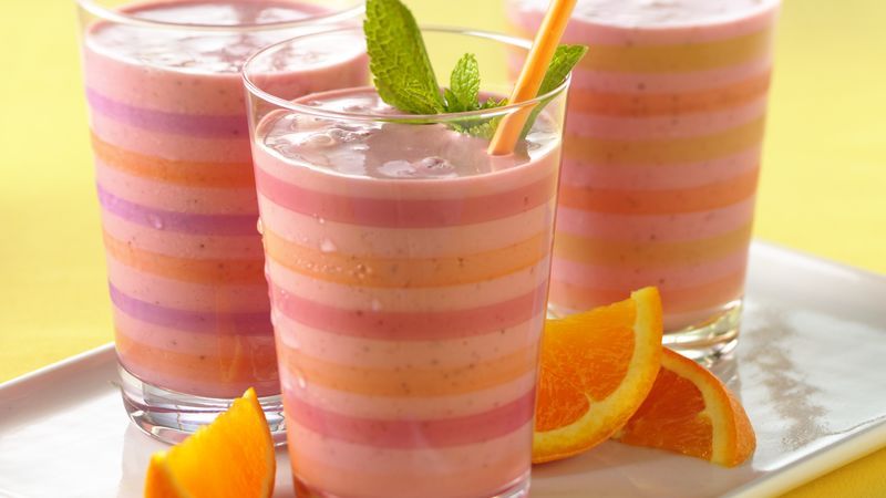 Exhausted in heat, then Drink Strawberry Orange Sunrise Smoothie