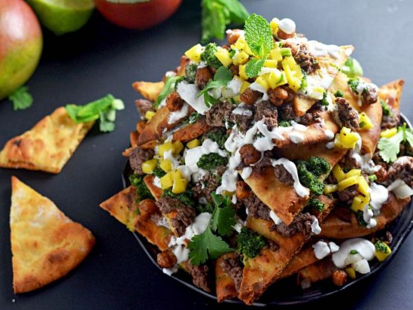 The delicious 'Naan Nachos' will melt your mouth