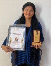 Dr. Thejo Kumari Amudala Honoured with Top Most Woman Change Maker Award in Indian Prime Icon Awards.
