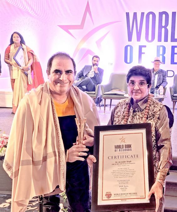 World Record for Famous Cosmetic Dermatologist of Rajasthan, Dr. Arvinder Singh.