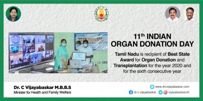 तमिलनाडु को मिला अंगदान और प्रत्यारोपण जागरूकता फैलाने के लिए सर्वश्रेष्ठ राज्य पुरस्कार