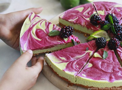 Lime and raspberry vegan cheesecake recipe