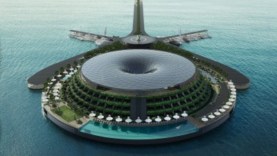 This floating eco-hotel concept in Qatar generates its own electricity