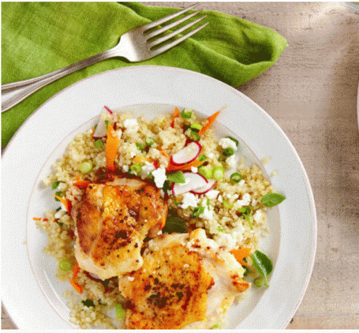'Taste Bhi and Health Bhi'--Salt-and-Pepper Chicken with Spring Quinoa Pilaf !!
