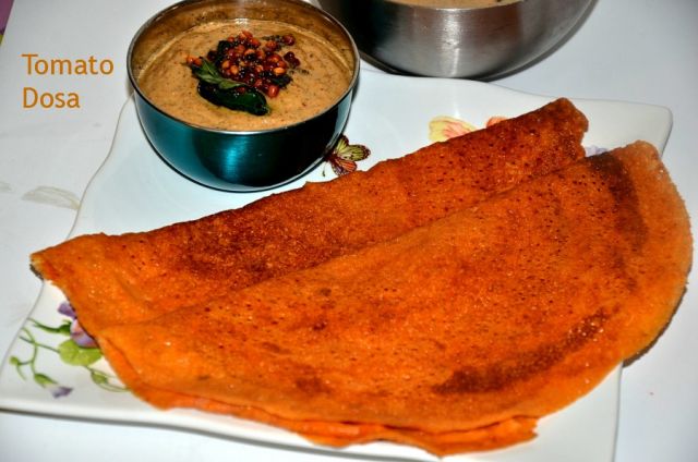 Breakfast delight--Tomato Dosa !!