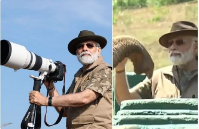 PM Modi visits Mudumalai Tiger Reserve, feeds sugarcane to elephants