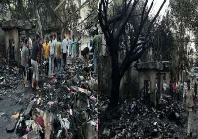 सरोजनी नगर मार्केट में लगी भयंकर आग, जलकर खाक हुई 25 दुकानें